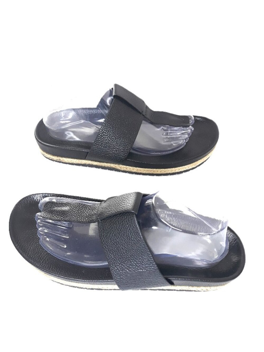 Vince Avani Leather Thong Espadrille Sandal Black 10